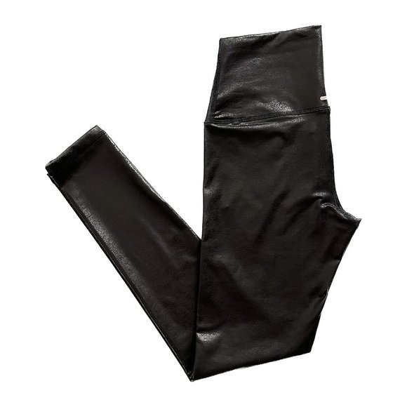 aerie Pants - AERIE The Hugger High Waisted 7/8 Crackle Legging in Black - Size Medium